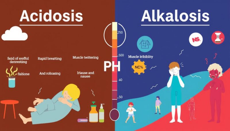 Symptoms of acidosis and alkalosis